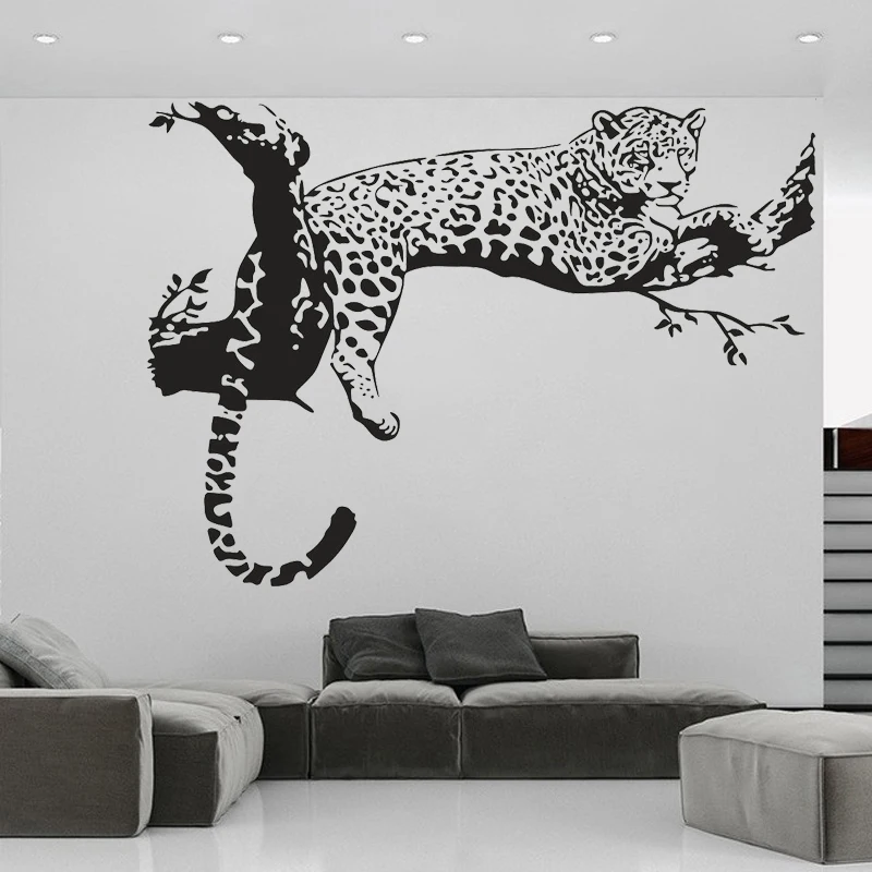 Cheetah Wall Sticker Jaguar Leopard Decal African Animal Creative Home Decor Panther Bedroom Living Room Decoration Art Mural