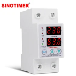 Top Vendor 63A 220V 230V Over And Under Voltage Relay Protector Overvoltage Protection Overvoltage Current Adjustable Gauge