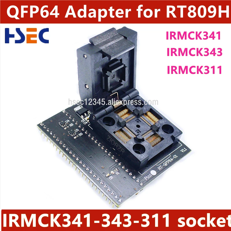 RT-QFP64-01 QFP64 socket adapter frequency air conditioning MCU IRMCK341_343_311 transfer seat for RT809H programmer