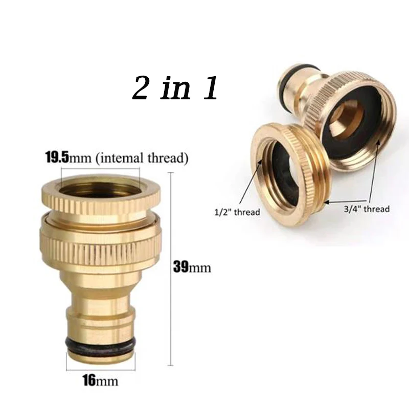 Brass Kitchen Hose Adapter Faucet Water Gun Quick Connector Mixer Hose Adapter Tube Joint Fitting Garden Watering Tools