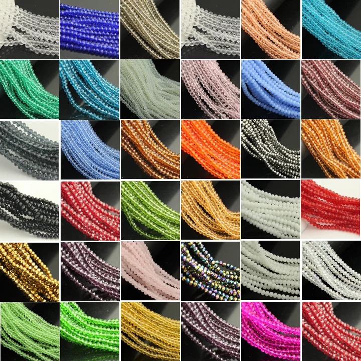 All Colors 3mm 4mm 6mm 8mm Rondelle Austria Crystal Faceted Glass Bead Loose Spacer Beads For Sewing DIY Bracelet Jewelry Making