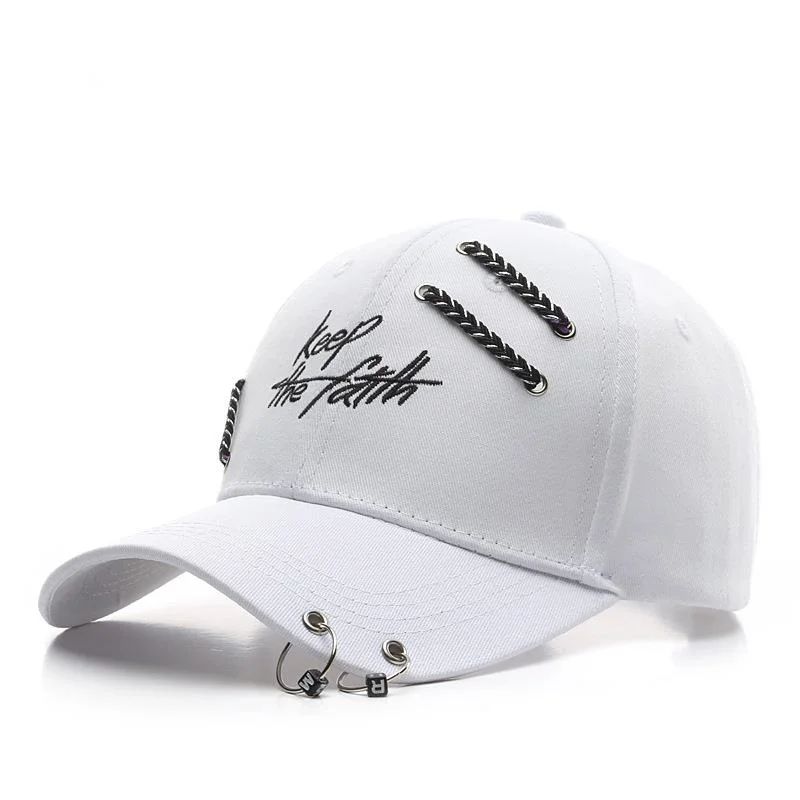 Keep The Faith Snapback Cap Man Woman Ring Chain Baseball Hat Cool Fahion Cycling Dancing Hat Cotton Sunhat 2021 New Cap