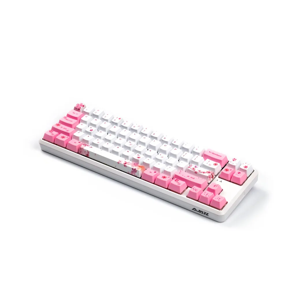 132Keys  OEM PBT Cherry Blossoms Keycaps Full Set Mechanical Keyboard Keycaps PBT Dye-Sublimation Keycap