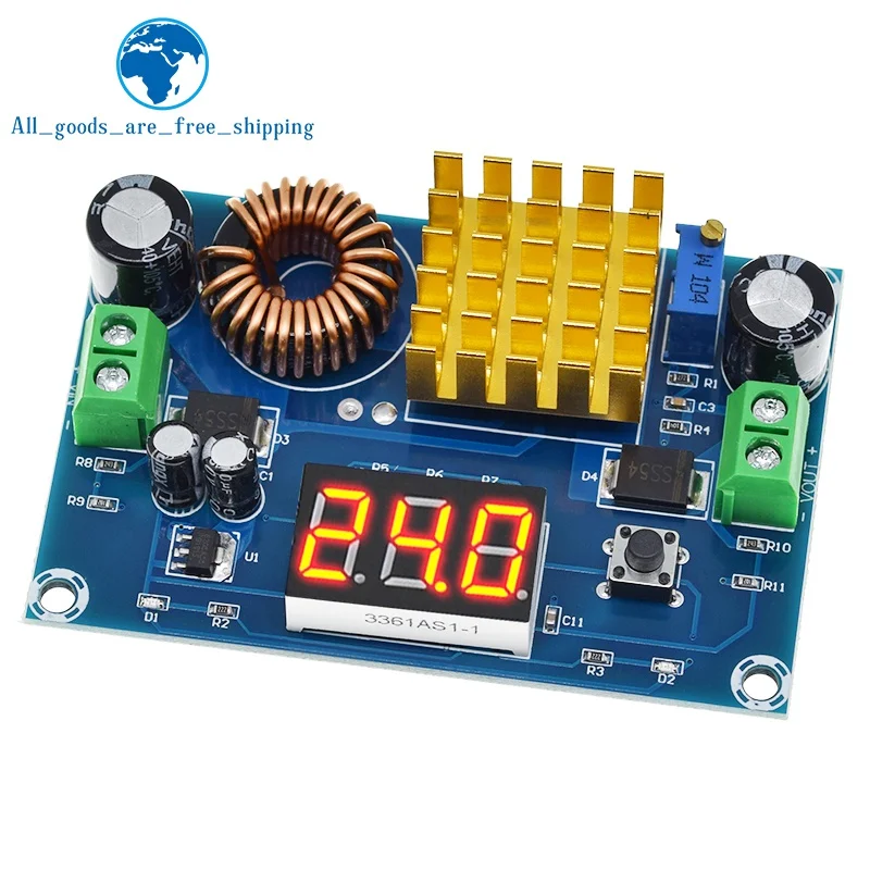 DC 3V-35V To DC 5V-45V Boost Module Digital Voltmeter DC-DC Step Up Module Boost Converter Board 5A Power Adjustable For Voltage