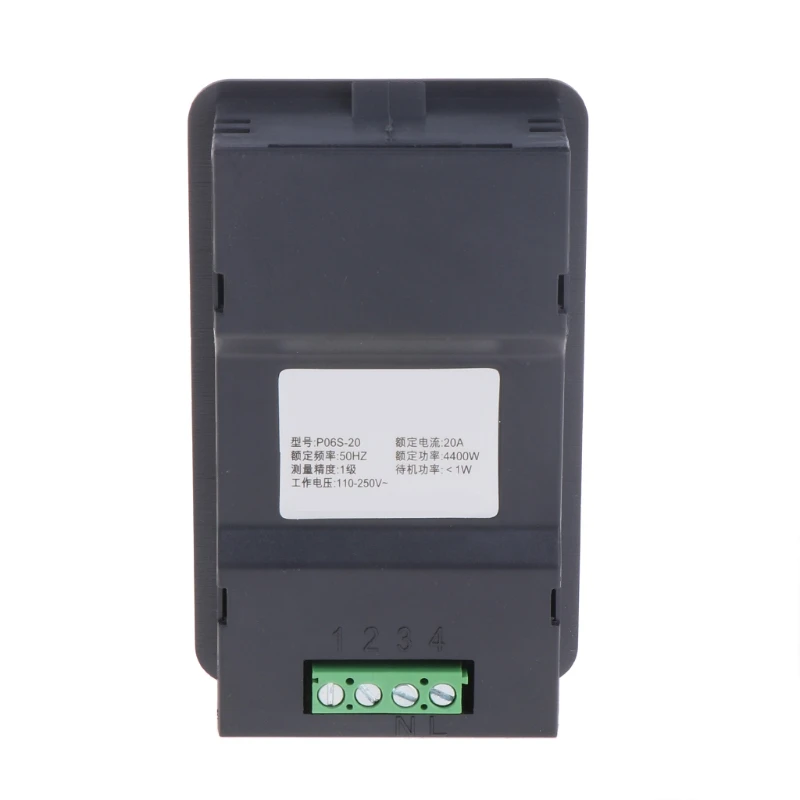 20/100A AC LCD Digital Panel Power Watt Meter Monitor Voltage KWh Voltmeter Ammeter P06S Multifunctional Watt-hour Meter