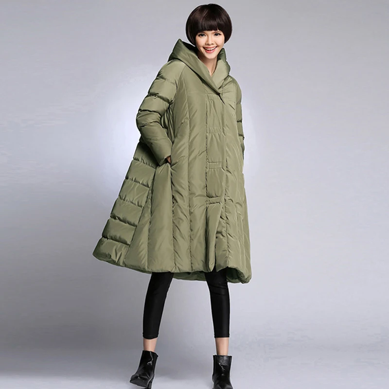 2020 womens winter thick down coats black navy blue army green red  8XL size  clothes female  long jackets for women winter