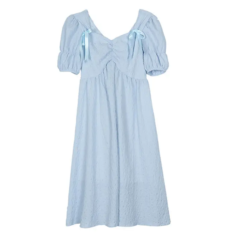 

French Puff Sleeve Dress Women Summer 2022 New Gentle Hot Lovly Dress Loose Long Summer Dress