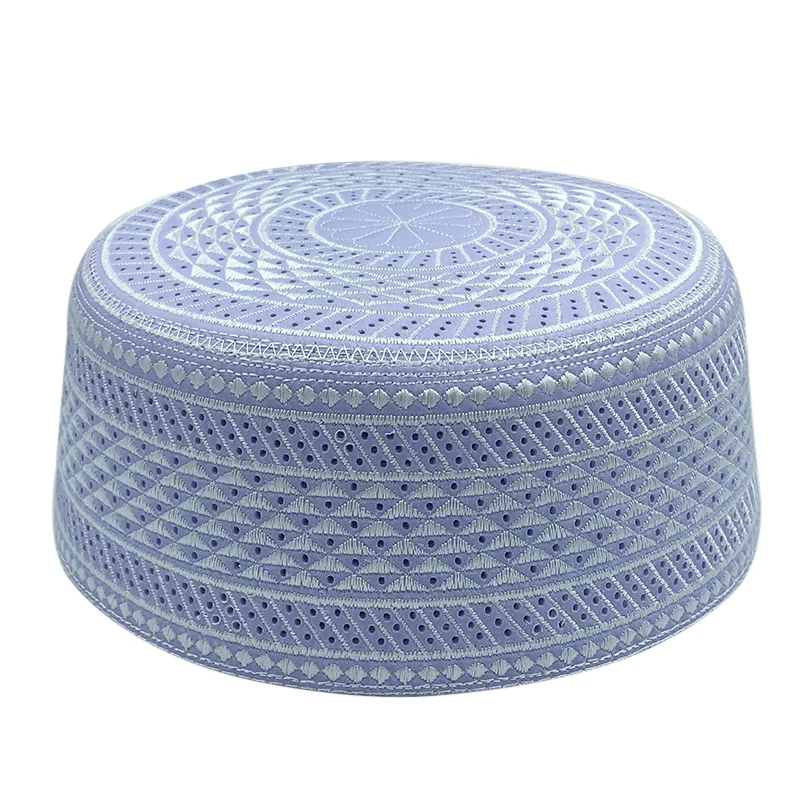 หมวกคลุมศีรษะผ้าฝ้ายปักลายสำหรับผู้ชายมุสลิม ผ้าคลุมศีรษะแบบอิสลาม สไตล์ซาอุดิอาระเบีย ท็อปคิปปอต ผ้าโพกหัวสำหรับเสื้อผ้าผู้ชาย