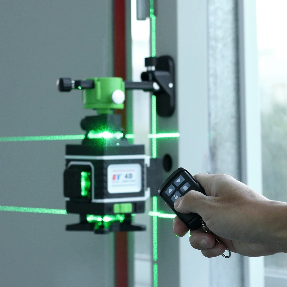 Imagem -05 - Kaitian-laser Nível Tripé com Feixe Verde Cruz 16 Linhas Bateria 4d Auto-nivelamento Vertical e Horizontal Laser Nível Receiver 360