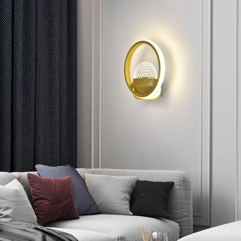 Modern Stylish LED Wall Lamp Iron Acrylic Gold Black Wall Lights for Living Room Bedroom Corridor aisle Bedside Decor Wall Light