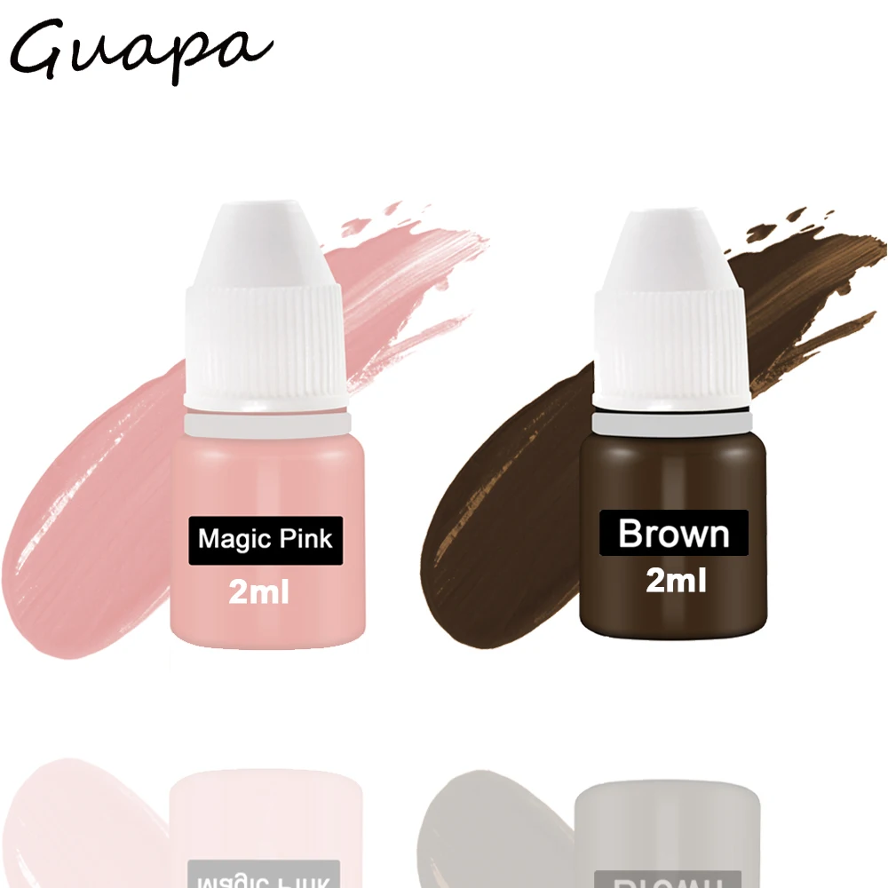 Machine de maquillage permanente, 2 ml/bouteille, liquide, Microblading, peinture pigmentée, encre de tatouage, fourniture pour sourcils, Eyeliner, lèvres