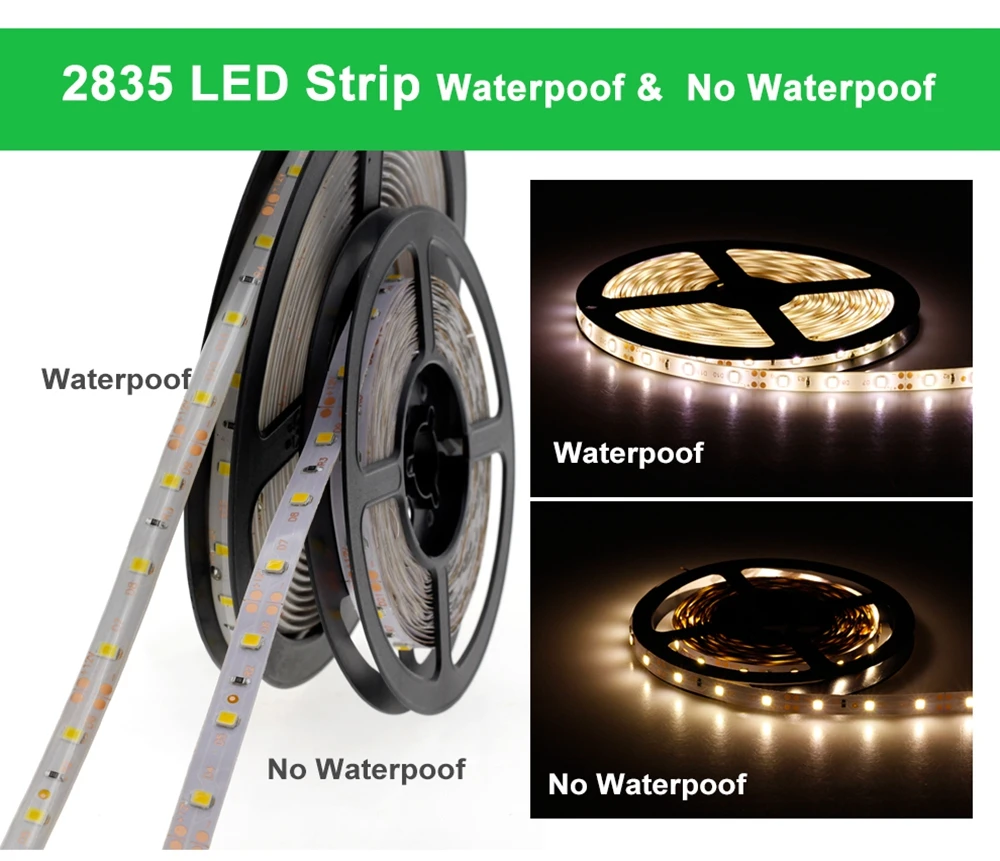 Tira CONDUZIDA SMD2835 DC 12V 60 60 leds/m Flexível do DIODO EMISSOR de Luz RGB/Branco/Morno Branco/Azul/Verde/Vermelho LED Strip 1M 2M 3M 4M 5M