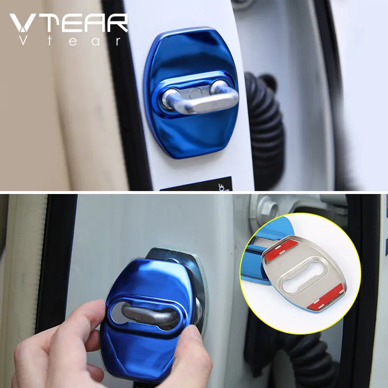 Vtear For Toyota LAND CRUISER Prado 150 Door lock inner Gap Anti-scratch cover accessories Car interior decoration parts 2020