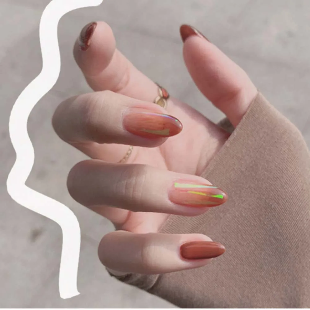 Glitter Decal Nail Stickers Transfer Paper Nails Art Decoration Laser Cellophane Aurora Broken Glass Foils Nail Foil Film