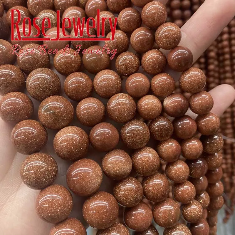 Natural Golden SandStone Beads Sand Stone Round Loose Beads For Jewelry Making DIY Bracelet Accessories 15\