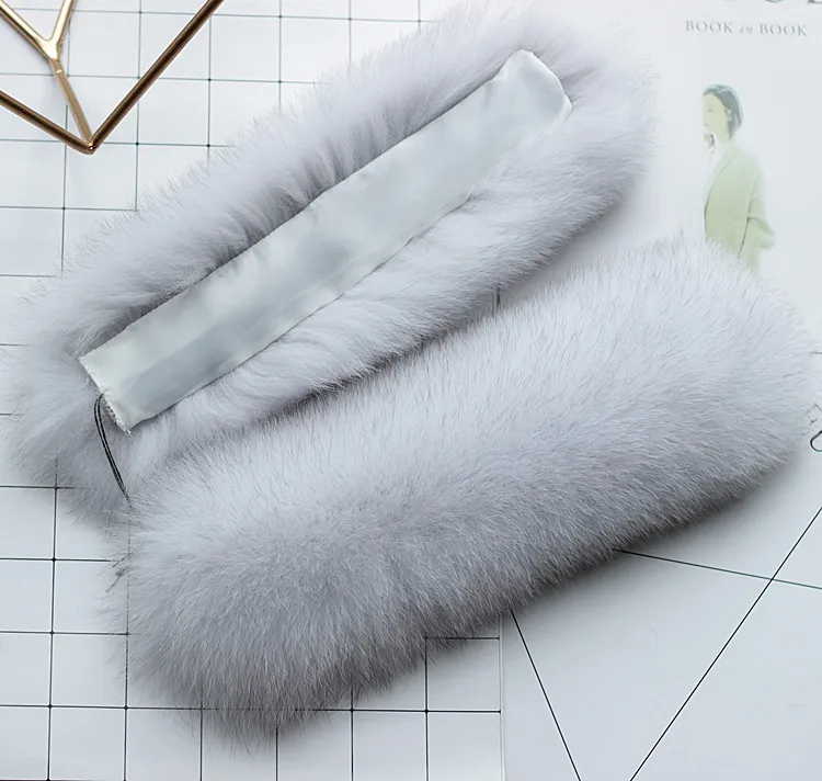 Natural Fox Fur Cuff Women Sleeve Fur Trimming High Quality Hot Sale Wrist Warmer Ladies Bracelet Real Fur Wristband Glove