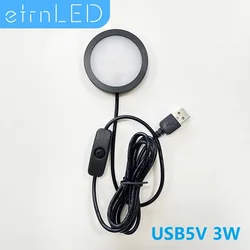 Etrnled-mini usb holofotes, 3w, slim, superfície montada, downlight, armário do vinho, armário, contador do teto, ponto interno com interruptor