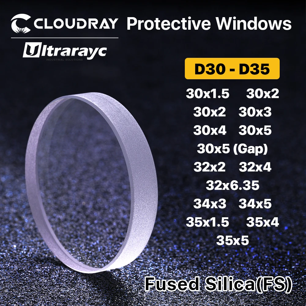 Ultrarayc Protective Windows D30-D35 Quartz Fused Silica Lens for Precitec Raytools WSX Cutting Head Accessories