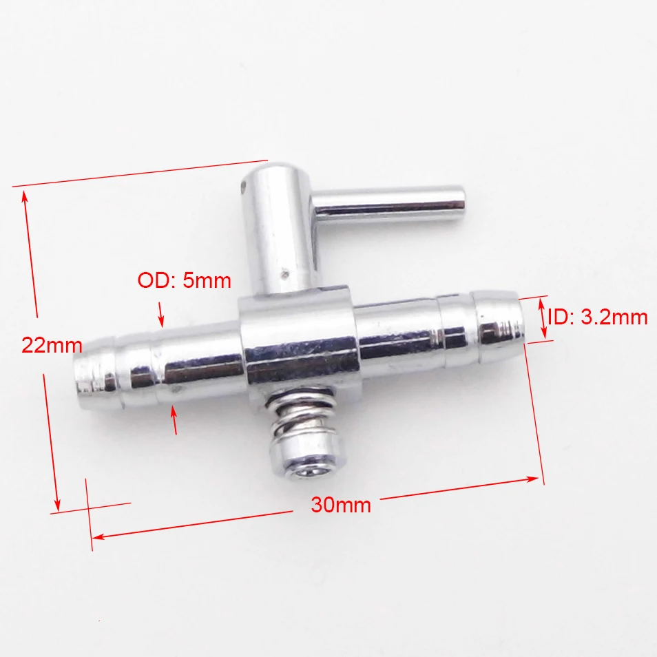 10 pçs mini combustível água óleo torneira do tanque de ar interruptor fluxo controlador válvula combustível para rc nitro gasolina modelo barco carro avião