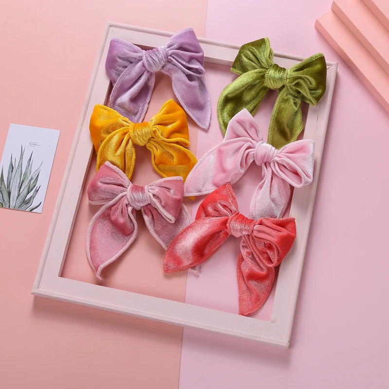 Baby Hairclip for Girls Bow Hair Clips Cute Large Hairpins Velvet Hair Clips For Girls Bowknot Barrettes Baby Hair Accessories