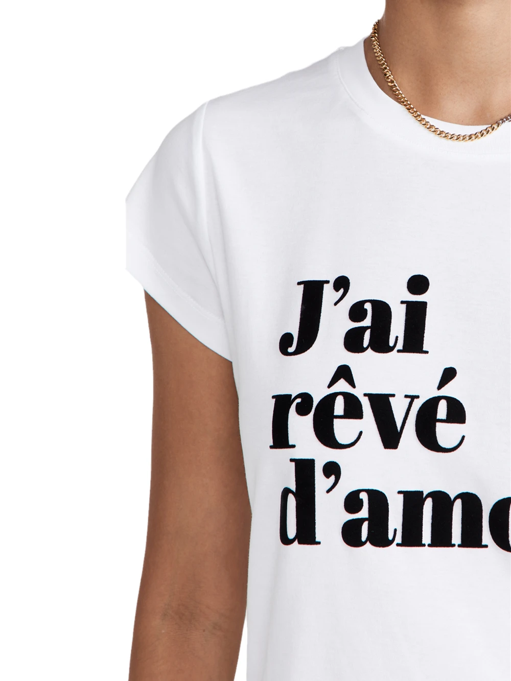 French Style J'ai Reve D'amour Slogan Print T-Shirt Female White O-Neck Cotton Boyfriend Style Shirt Unisex Tee