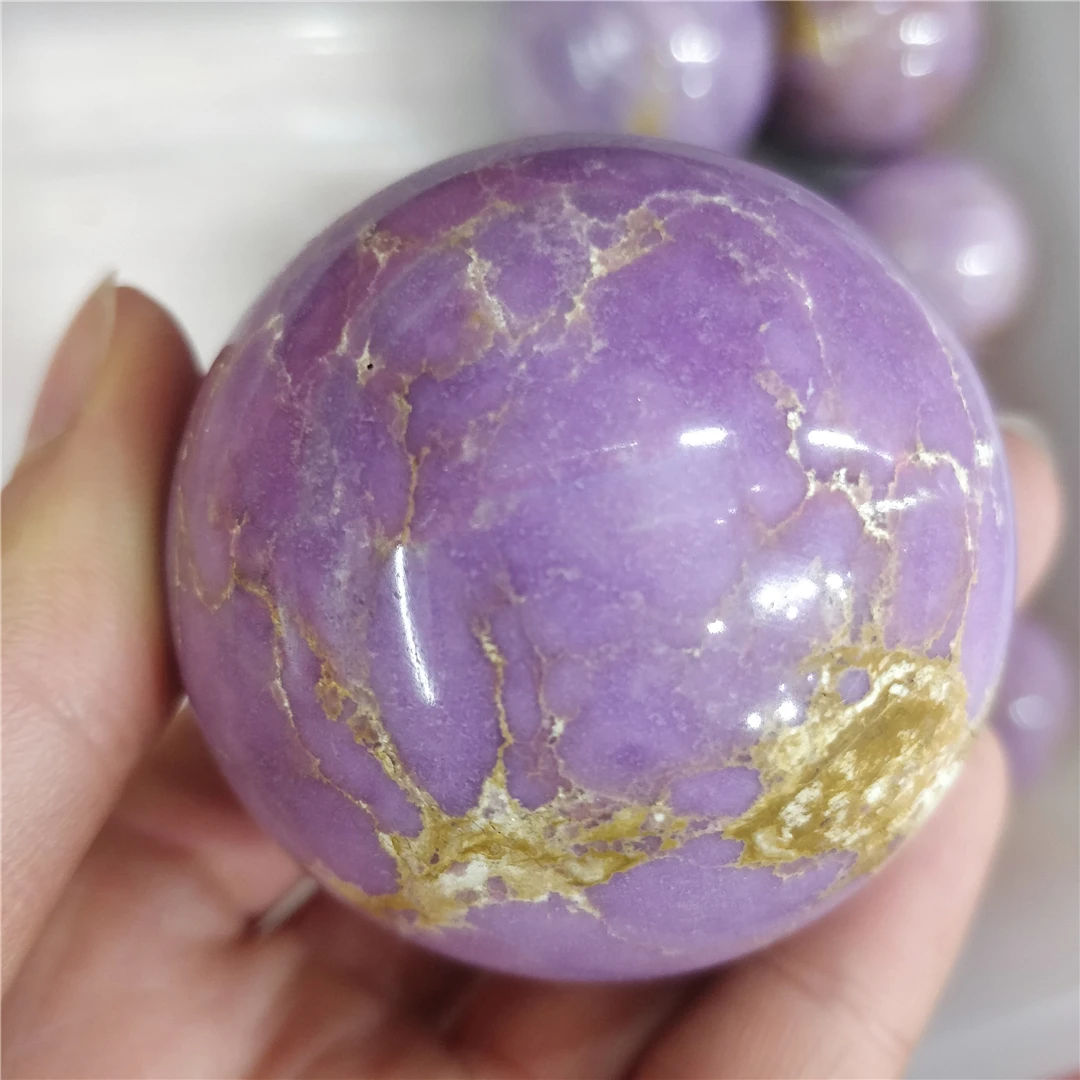 Natural Phosphosiderite Quartz Ball Sphere Crystal Rocks Ziyun Mother Mineral Precious Gems Indie Jewelry Collecting Decorations