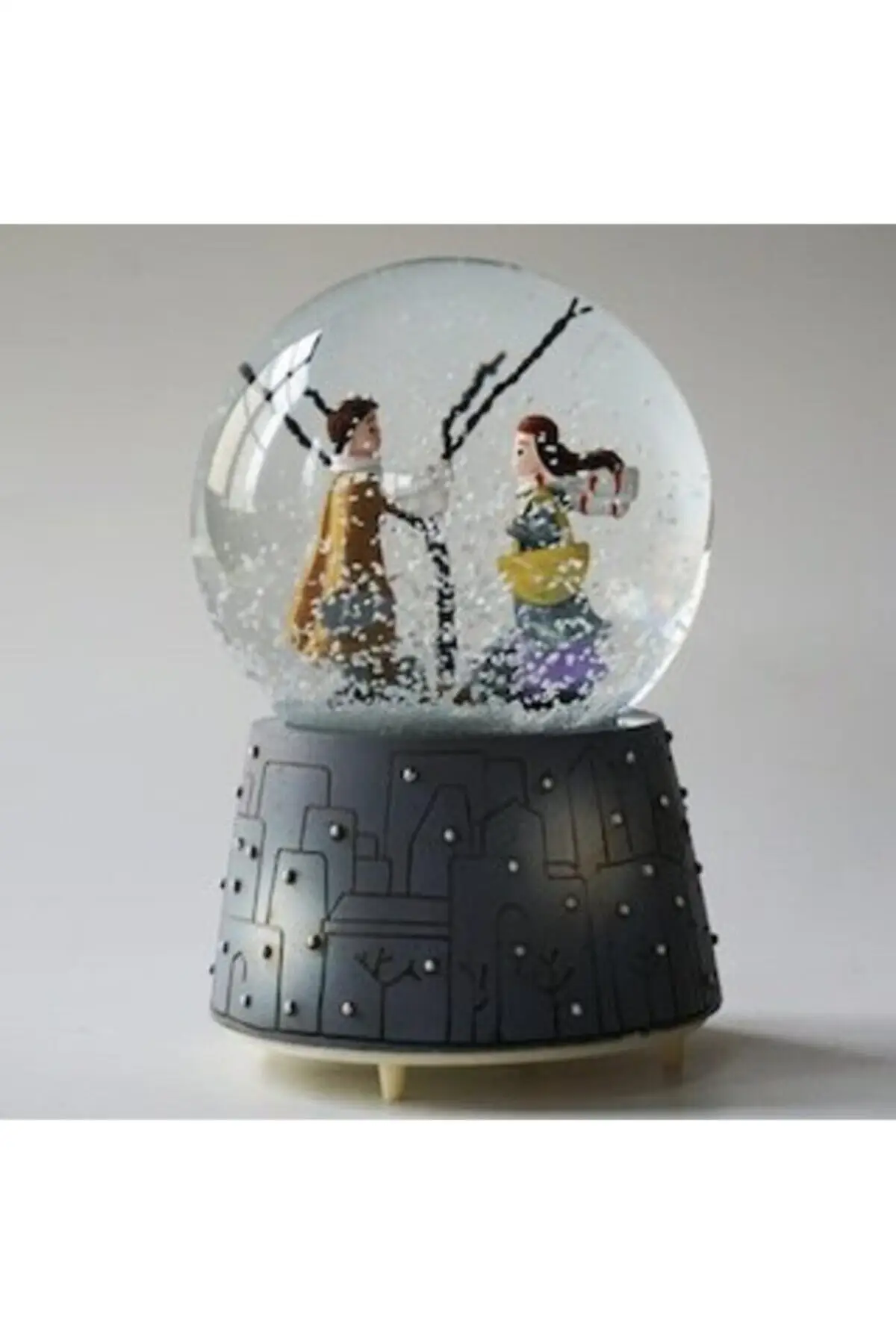 Luminous Music Box Snow Globe พ่นโรแมนติกของขวัญวันวาเลนไทน์ลูกโลกสาว Boy แก้วคริสตัลบอล