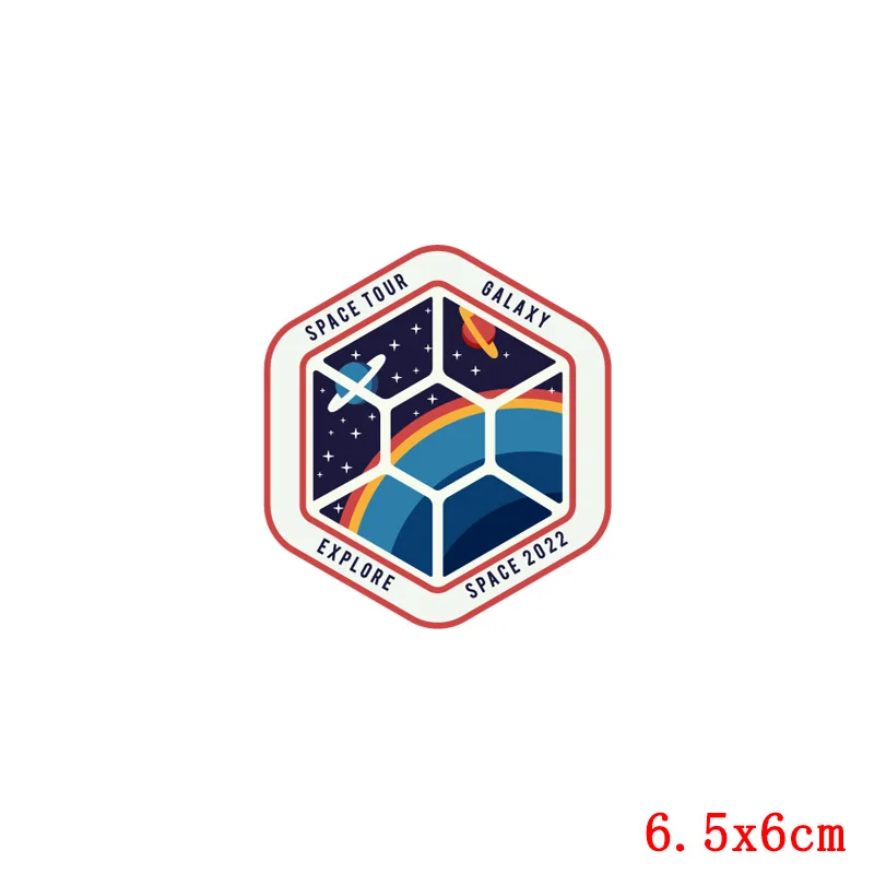 Rocket Patch Ufo Astronaut Thermo Sticker On Clothes Patches For T-Shirt Iron On Transfer For Clothing Stripes Applique Thermal