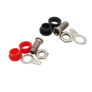 10 Pasang Steker Pria Pisang 4mm + Konektor Soket Wanita Terminal Sekrup Pengikat Pos Adaptor Speaker Audio Hitam Merah 6 pos penjilidan penjualan terbaik - №