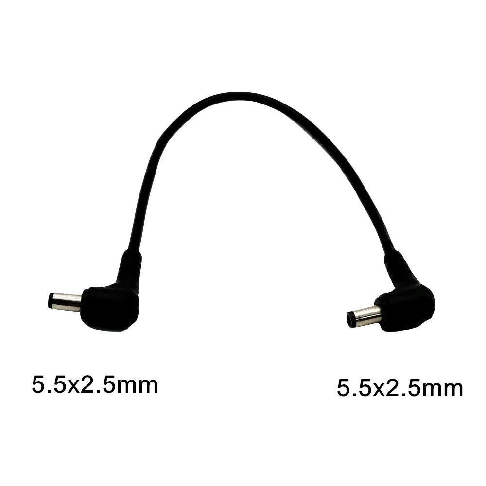 10x DC Power 5.5x2.5mm Male To 5.5x2.5mm Male 90 Degree Right Angle M/M Extension Cable Cord CCTV 30cm
