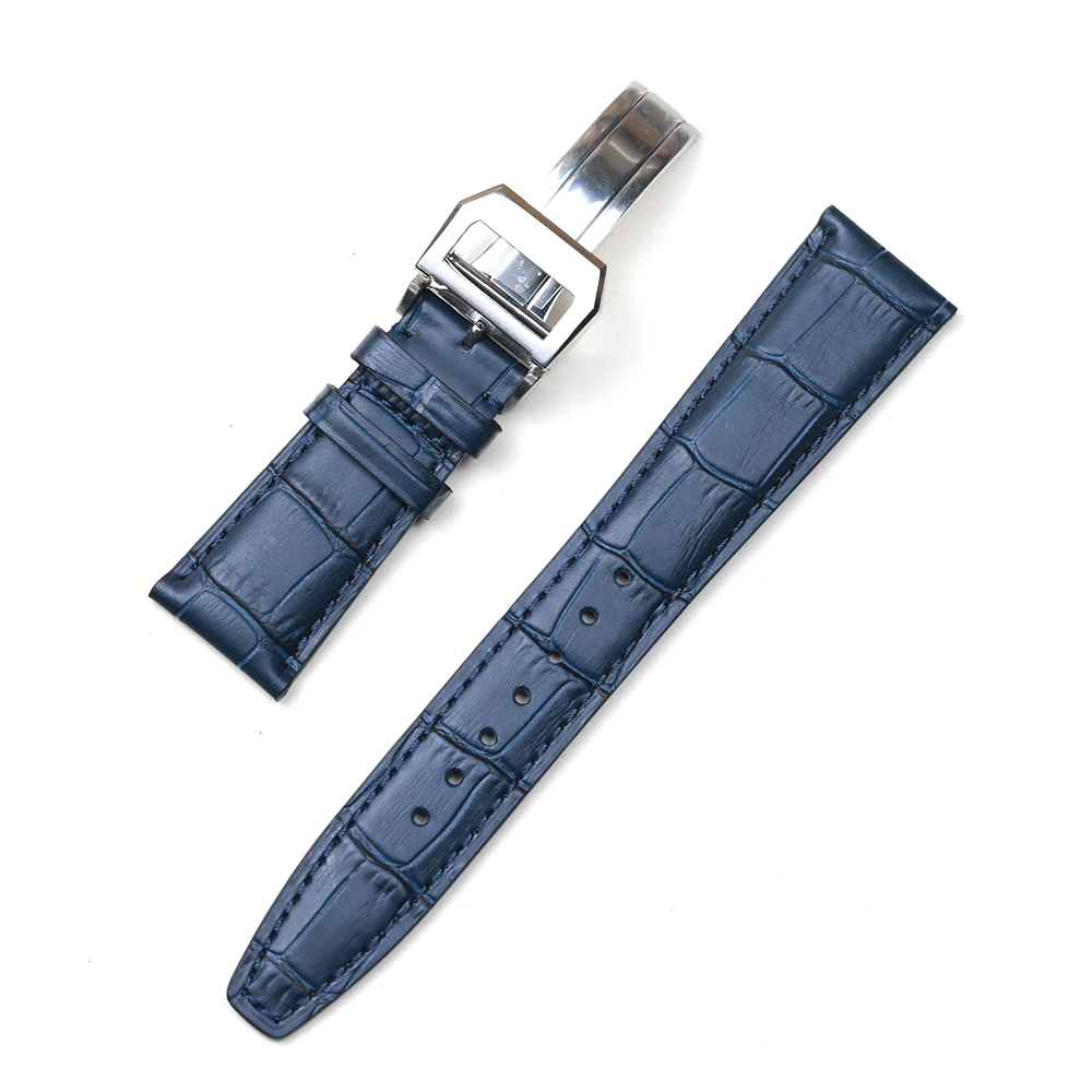 PESNO Genuine Calf Skin Leather Black Brown Dark Blue Watch Band Men Watch Accessories 20mm 22mm compatible for IWC Portuguese