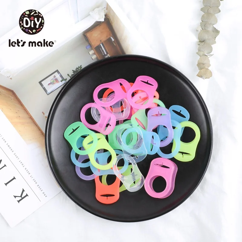 Let's Make 10PCS Food Grade Silicone Baby Pacifier Mam Dummy Chain Holder Pacifier Clip Colorful BPA Free Nurse Baby Teethers