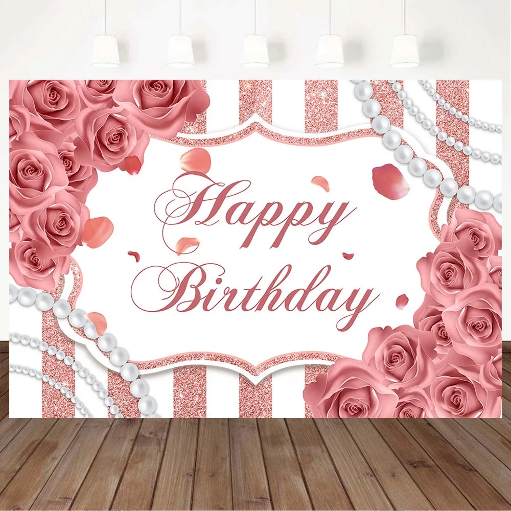 Mocsicka фон для фотосъемки с изображением женщины девочки на день рождения украшение роза Жемчуг Подсолнух полосатый фон для фотосъемки