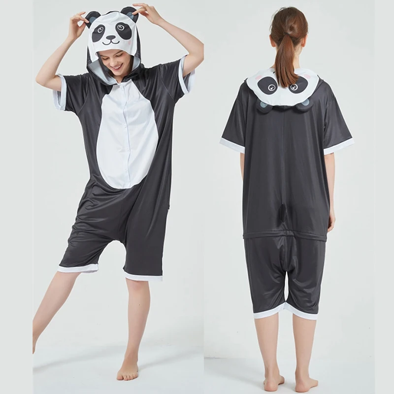 One Piece Hooded Jumpsuits for Adult Kigurumi Panda Pajamas Unicorn Fox Tiger Kids Cartoon Pajamas Boys Girls Onesies Jumpsuit