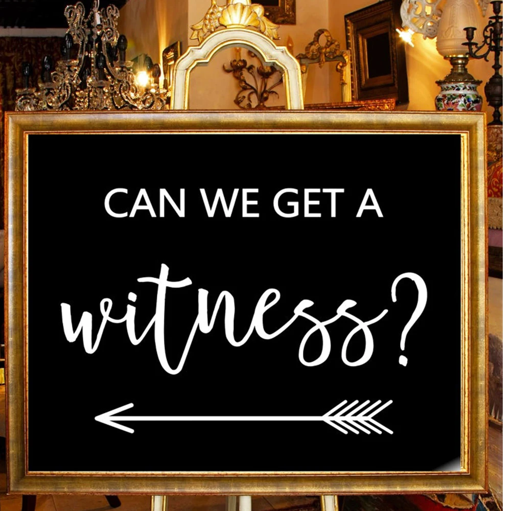 Can We Get A Witness Wedding Decal Entrance Idea Courthouse Vinyl Wedding Sticker DIY Bride Design Decorate It Home Decor C455