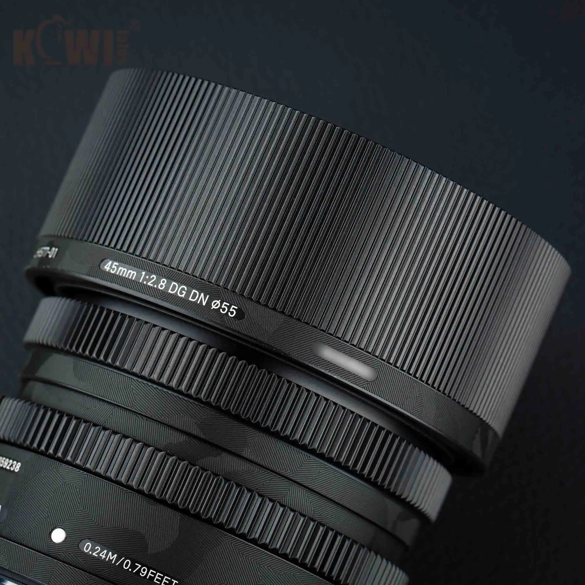 KIWI Anti-Scratch เลนส์กล้องฟิล์มผิวสำหรับ Sigma 45 มม.F2.8 DG DN เลนส์ร่วมสมัย & LH577-01 เลนส์ hood 3M สติกเกอร์เงาสีดำ