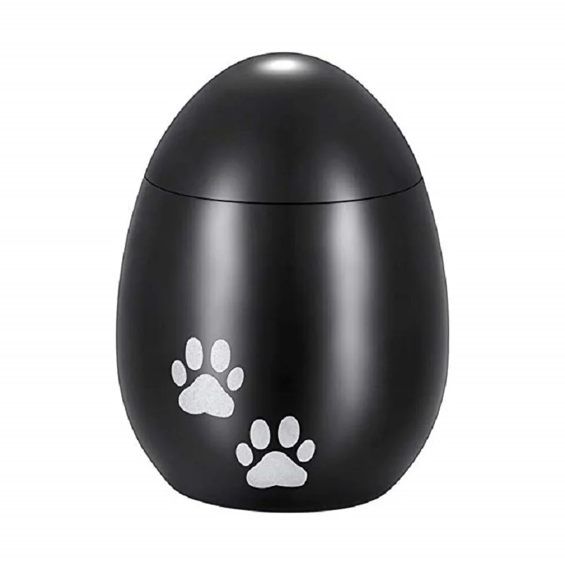 Bulk Wholesale Dog/Cat Paw Print Stainless Steel Durable Egg-Shaped Cremation Ash Urn for Human Pet Ash Vessel Urn Necklaces