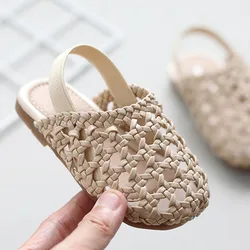 Sandalias antideslizantes suaves para niños y niñas, zapatos de princesa, playa, Verano