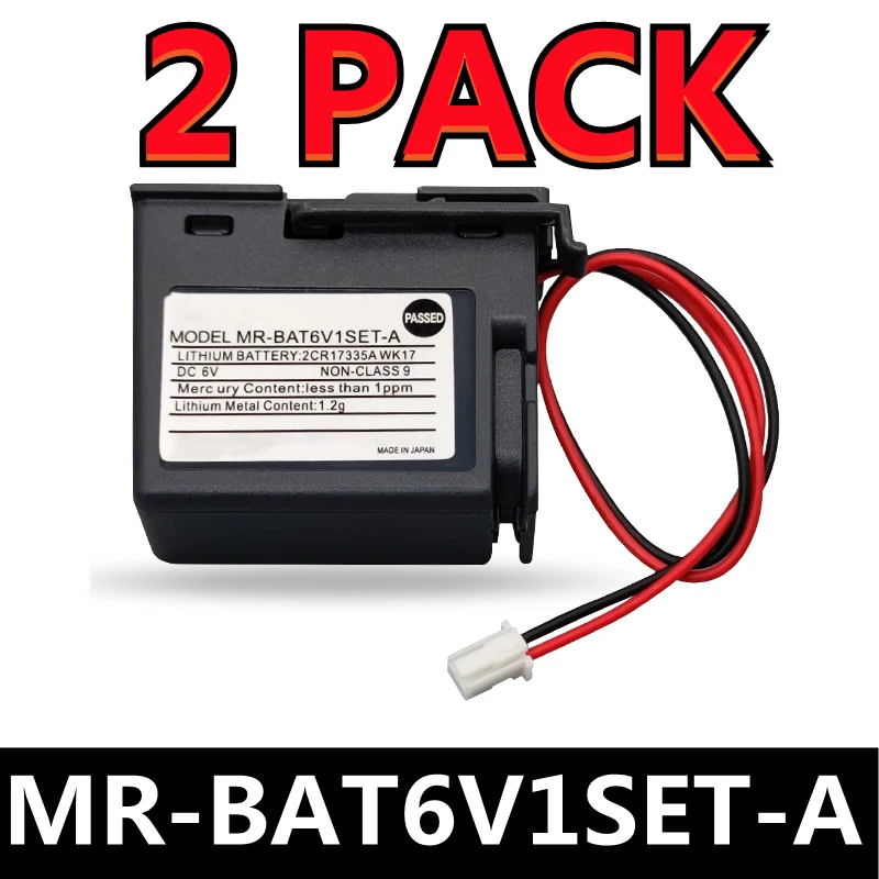 

2 PACK Original NEW MR-BAT6V1SET-A For Servo 2CR17335A WK17 6V PLC Lithium Battery With Connectors