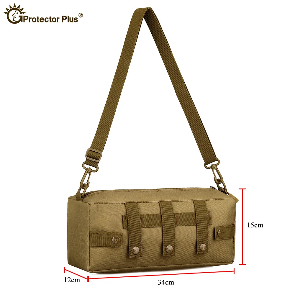 MOLLE-Horizontal Large Tactical Messenger Bag for Men, Two-Way Module Expansion Bag, Camouflage Shoulder Bag, Outdoor Accessory