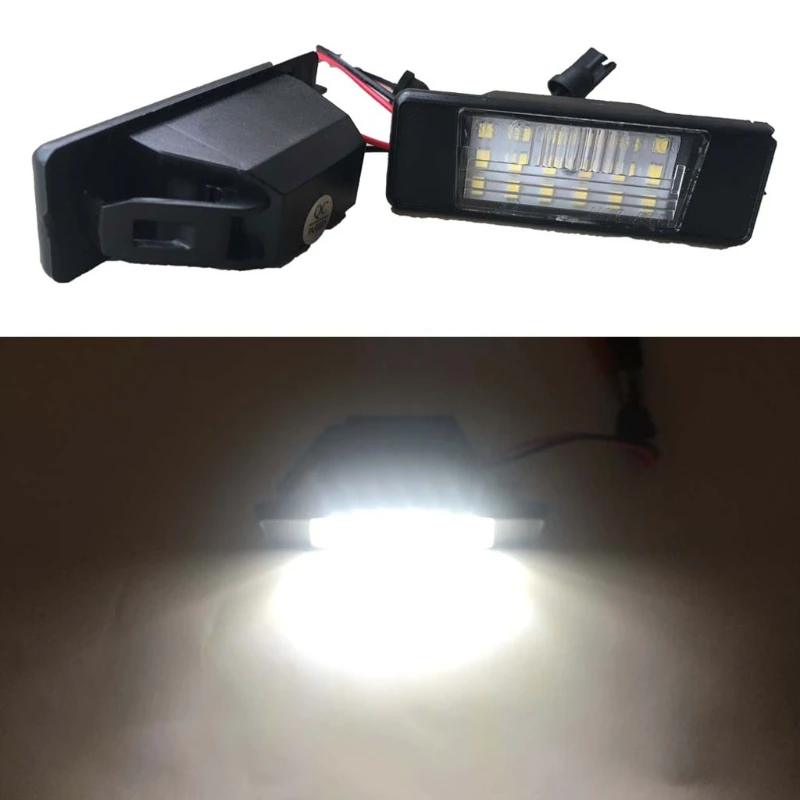 Car Rear LED Number License Plate Light Lamp Car Replacement White Rear Number Lights for X-Trail JUKE Qashqai Versa NV200