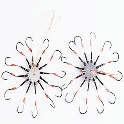 2Pcs/lot Fishhooks 6-12# Carp Fishing Flap Explosion String Hook Prevent Winding Lines With Hose Carbon Steel Hooks Pesca