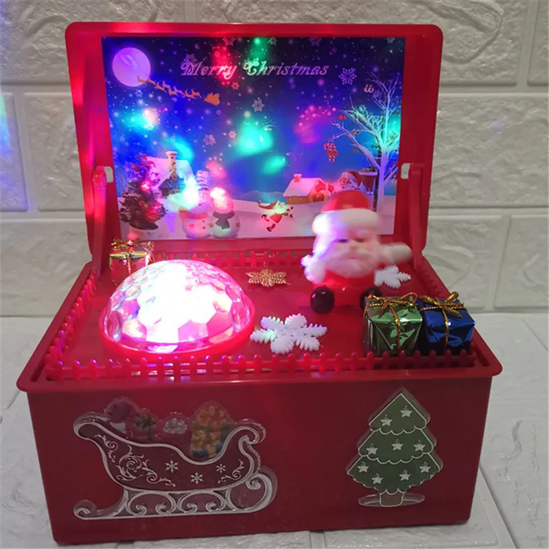 

2020 New Merry Christmas Surprise Gifts Electric Santa Claus Glowing Christmas Music Box Holiday Decoration Kids Toys Gifts