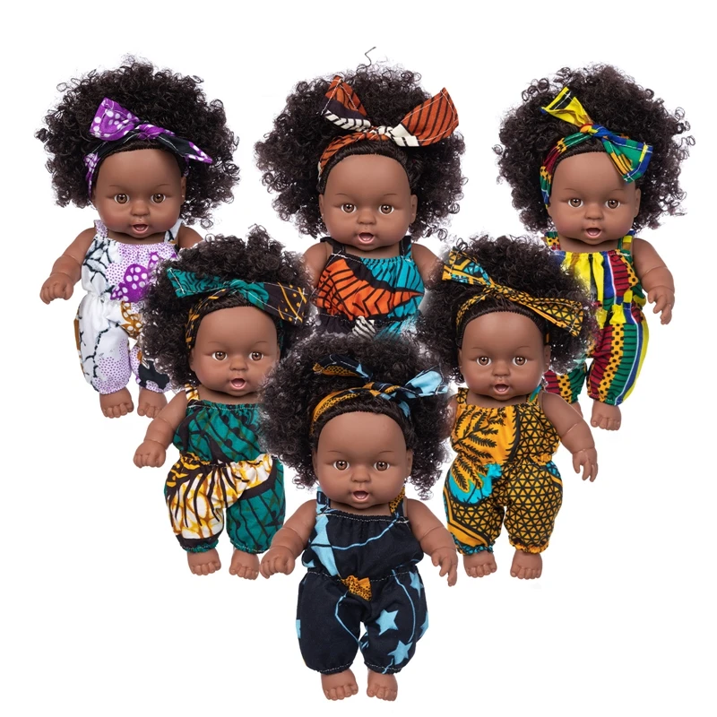 New 1pcs 25cm multi style African black baby explosion head black skin baby toy