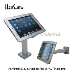 IPad Display Stand Wall Mounted Secure Tablet Enclosure Bracket Metal Wall Holder With Lock For iPad 2/3/4 Air