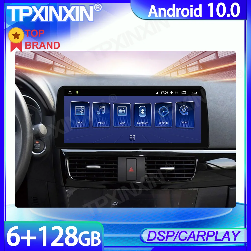 6+128GB 12.3inch Android 10 Radio For Mazda cx-5 2013-2016 Car Multimedia Player GPS Navigation Stereo Tape Recorder DSP