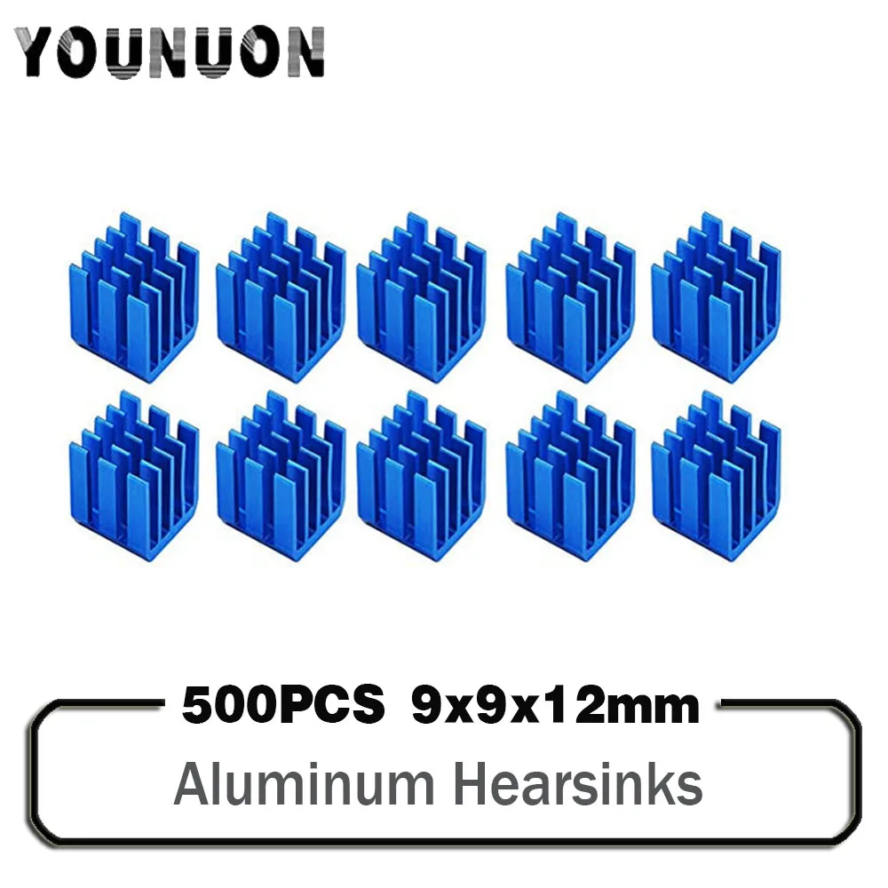 

500PCS Aluminum Heatsink Blue 9x9x12MM Chipset Heat Sink RAM Radiator Heatsink Cooler