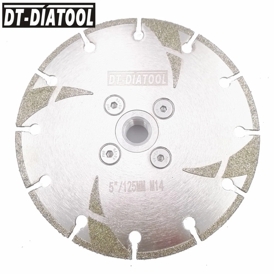 DT-DIATOOL Dia 105/115/125mm Electroplated Reinforced Diamond Cutting Disc Saw Blade M14 Thread Marble Granite Cut Grind Blade