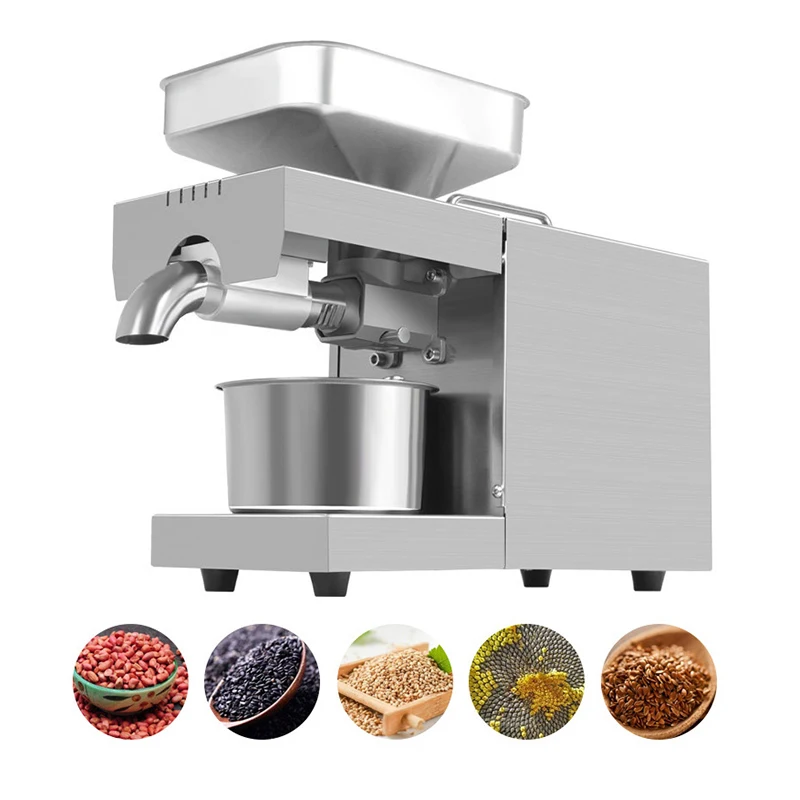 750W Automatic High Extraction Rate Oil Presser Stainless Steel Oil Press Machine Oil Extractor for Cold/Hot Squeeze