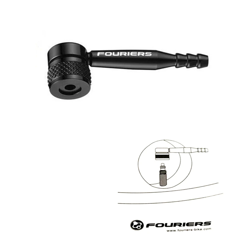 

FOURIERS Disc wheel 90 degree adapter VL-PE005 fix presta valve rim Black